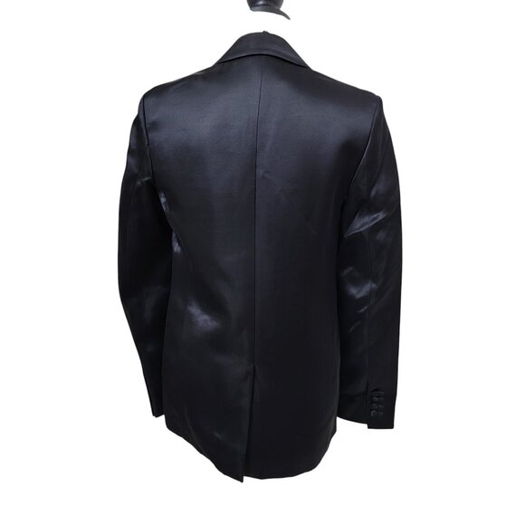 Helmut Lang Black Satin 2 Button Blazer w/ Satin Covered Buttons, Exc. Used Cond - Picture 5 of 15